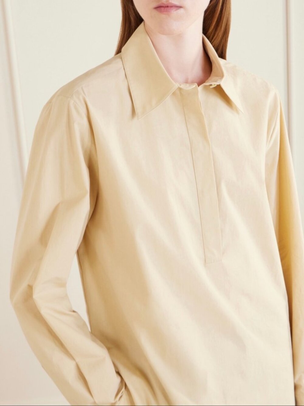 The Row Margan Shirt - Sand Cotton - Size 0